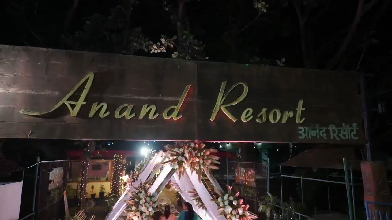 Floral entry gate at resort